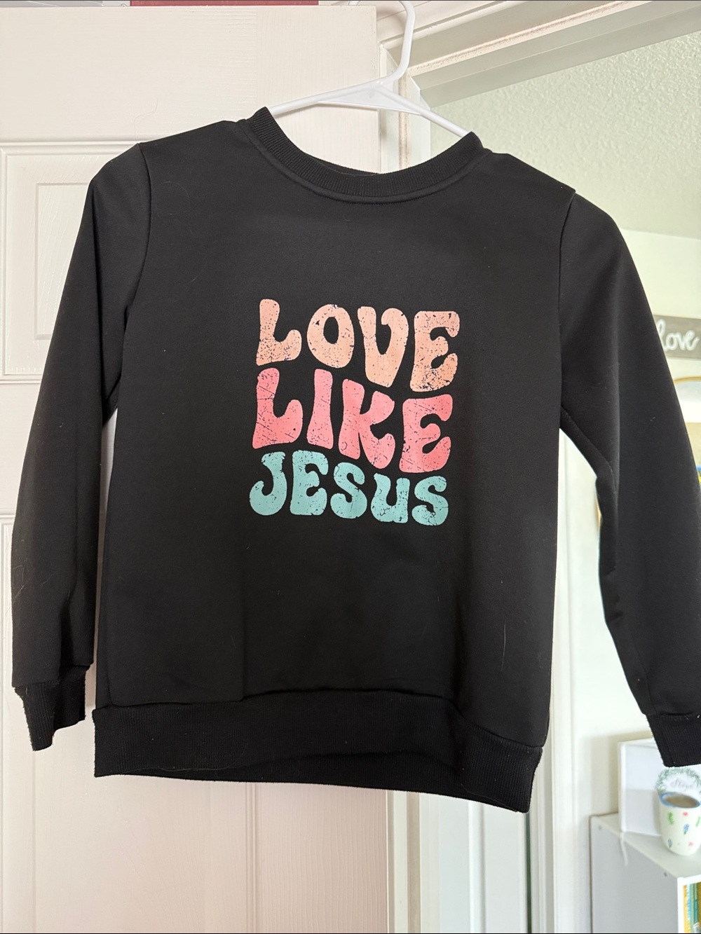 Love Like Jesus Black Graphic Sweatshirt
